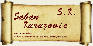 Šaban Kuruzović vizit kartica